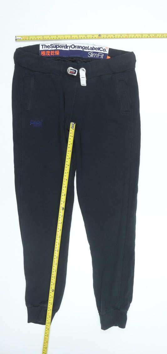 Superdry Men’s Black Jogger Slim Fit Sweatpants XL Cotton