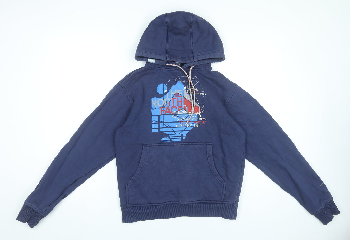 The North Face Unisex Blue Pullover Hoodie Small Cotton Outdoor