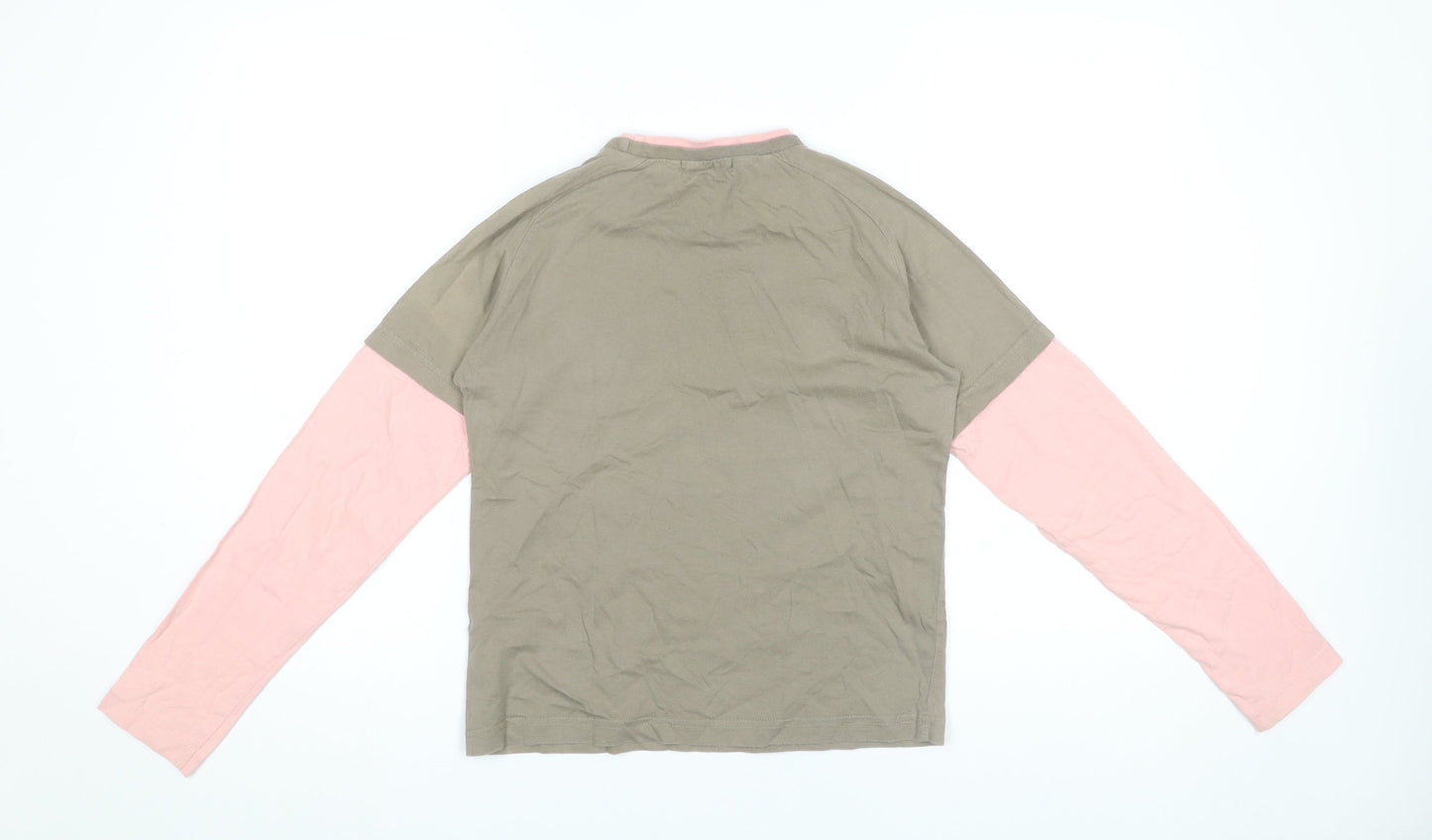 Quiksilver Girls Brown Pink Long Sleeve Logo T-Shirt Size 16 Years