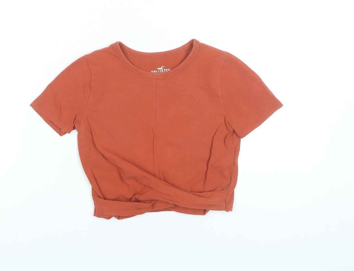 Hollister Women’s Brown XS Cropped Slim Fit T-Shirt