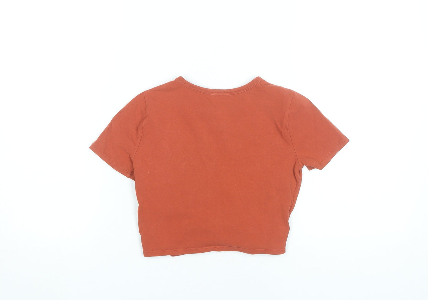 Hollister Women’s Brown XS Cropped Slim Fit T-Shirt