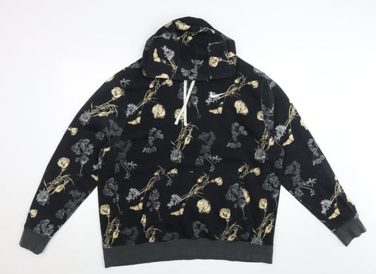 Nike Men’s Black Floral Graphic Pullover Hoodie XL