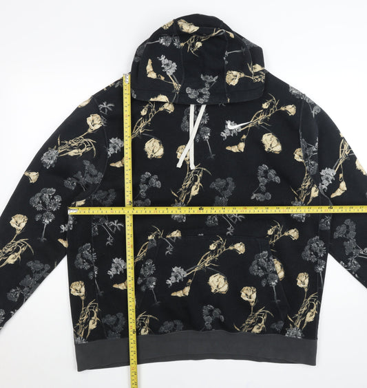 Nike Men’s Black Floral Graphic Pullover Hoodie XL