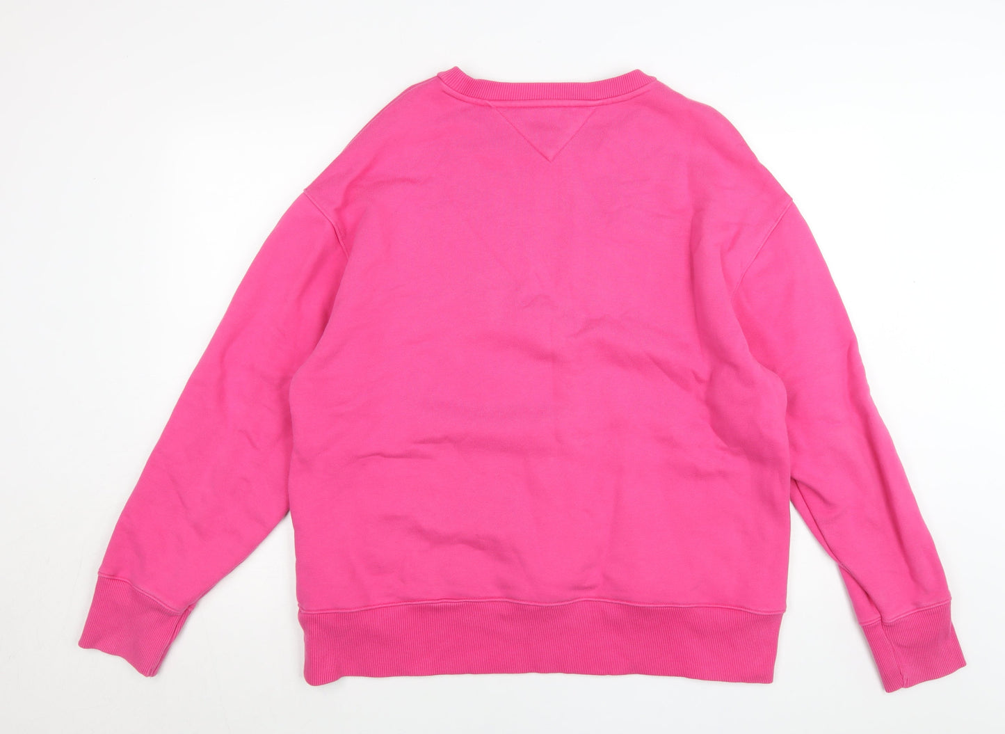 Tommy Jeans Womens Pink XL Pullover Sweatshirt Logo Graphic Casual
