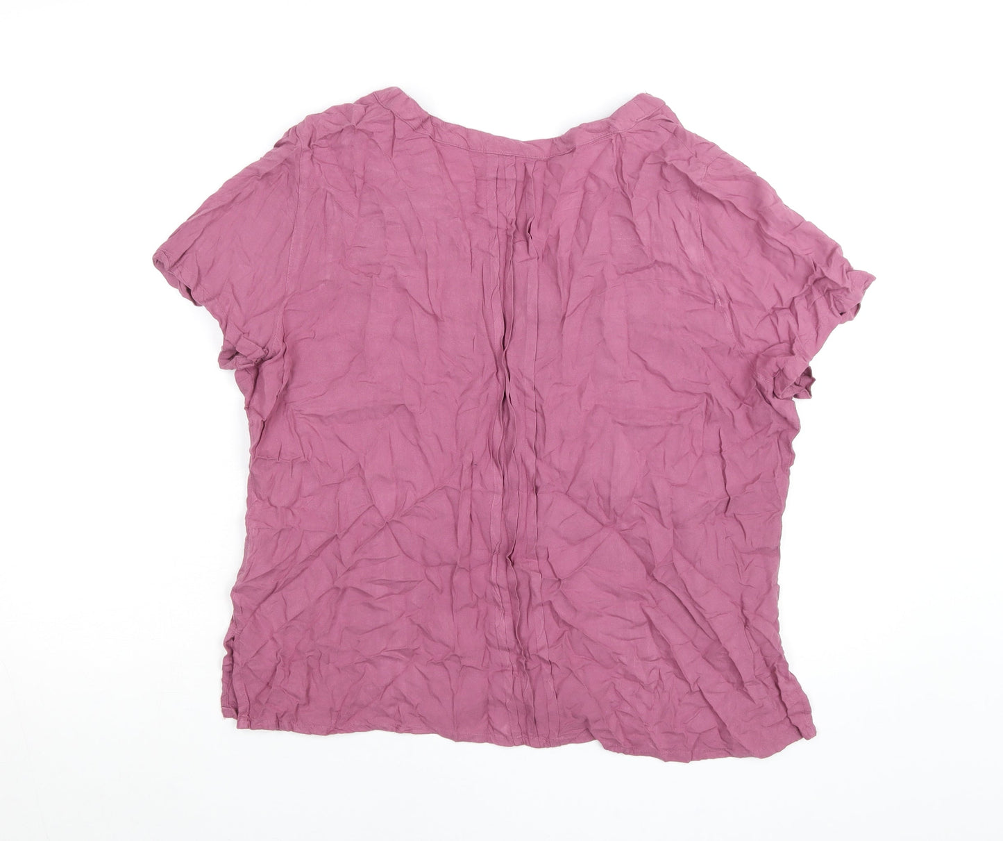 East Women’s Pink Viscose Button-Up Blouse Size 16
