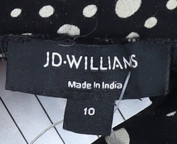 JD Williams Women’s Black Polka Dot Wide-Leg Viscose Trousers Size 10