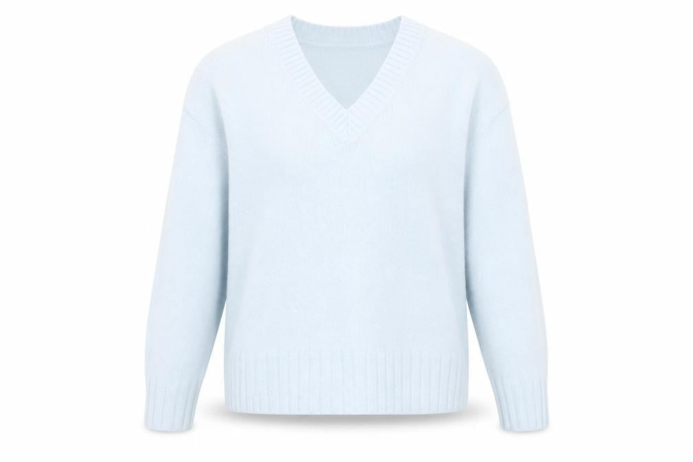 Marks and Spencer Women’s Blue V-Neck Pullover Jumper Size M