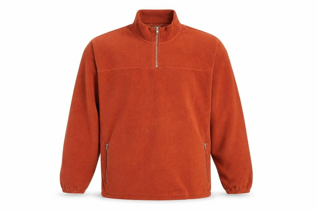 ASOS Men's Brown Fleece 1/4 Zip Sweatshirt Pullover M Regular Fit