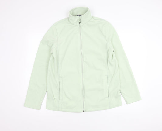 Lands' End Women's Green Fleece Full Zip Jacket Size M