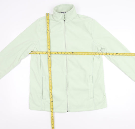 Lands' End Women's Green Fleece Full Zip Jacket Size M