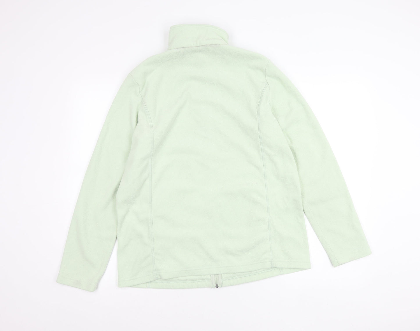 Lands' End Women's Green Fleece Full Zip Jacket Size M
