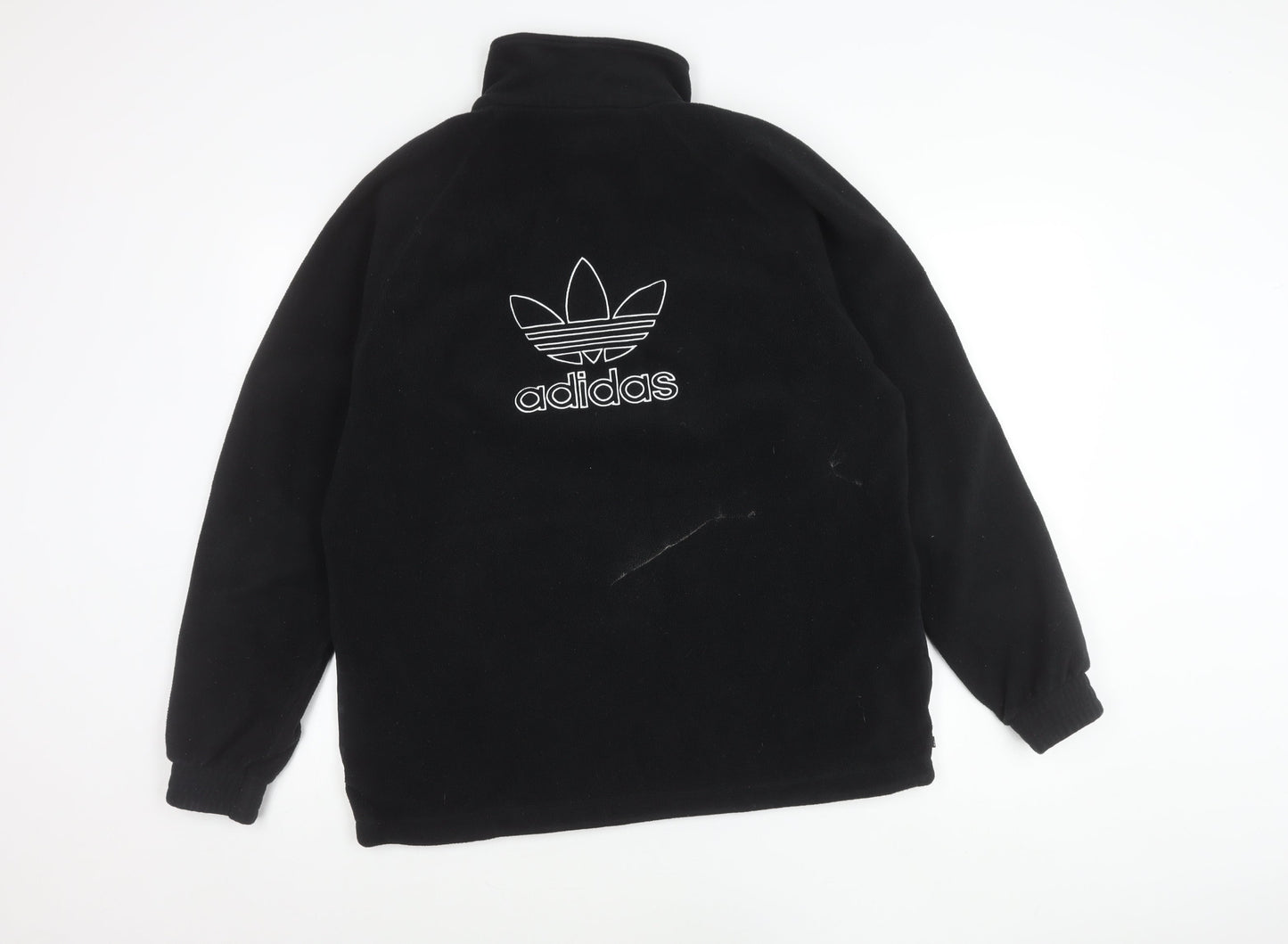 Adidas Mens Black Fleece Sweatshirt Pullover Size M 1/4 Zip Logo