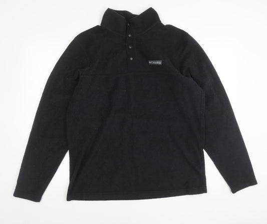 Columbia Men’s Black Fleece Henley Sweatshirt Size L Outdoor Hiking