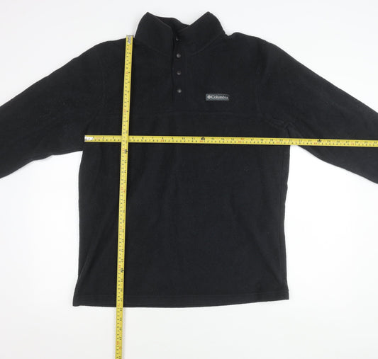 Columbia Men’s Black Fleece Henley Sweatshirt Size L Outdoor Hiking