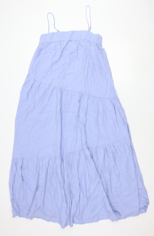 Abercrombie & Fitch Women’s Blue Linen Blend Midi Maxi Dress S