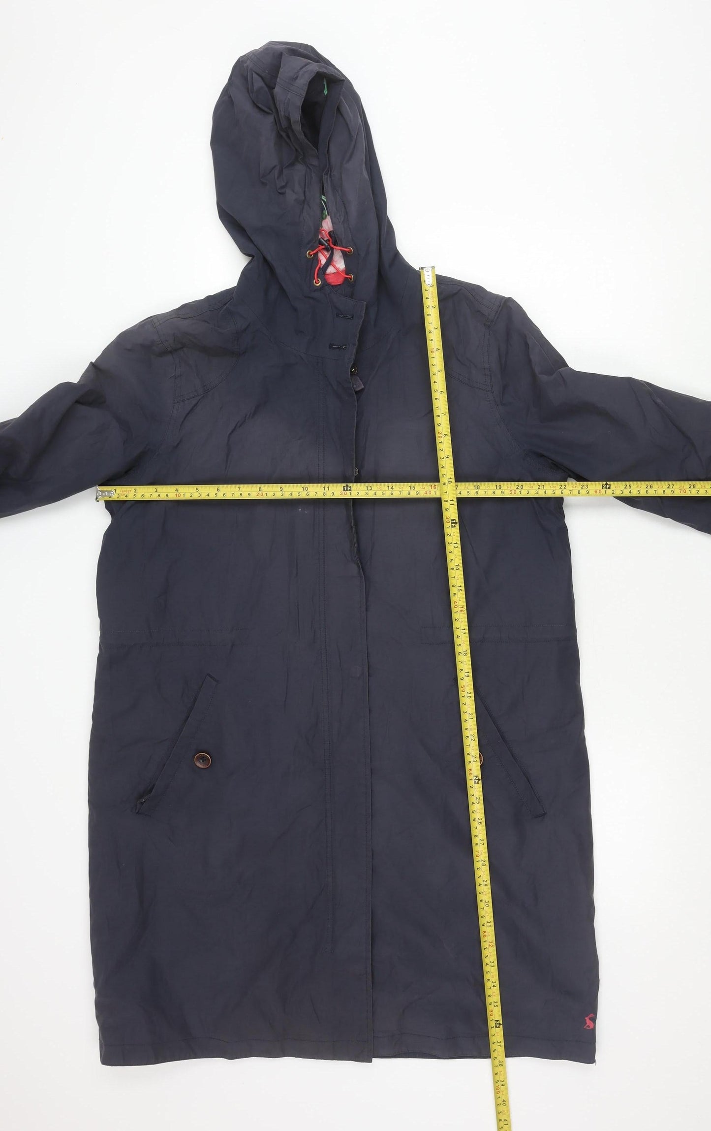 Joules Womens Blue Size 16 Waterproof Hooded Rain Coat Jacket