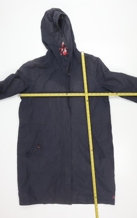 Joules Womens Blue Size 16 Waterproof Hooded Rain Coat Jacket