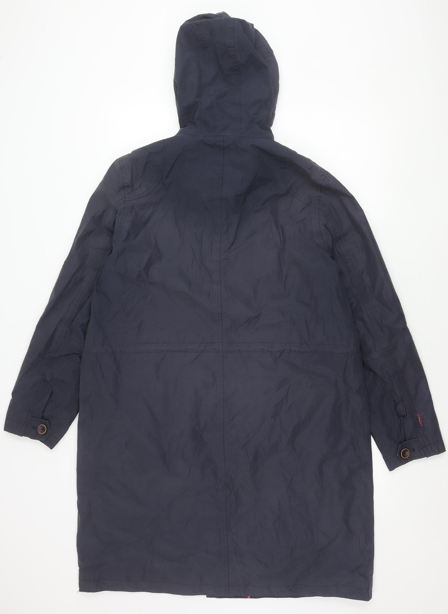 Joules Womens Blue Size 16 Waterproof Hooded Rain Coat Jacket