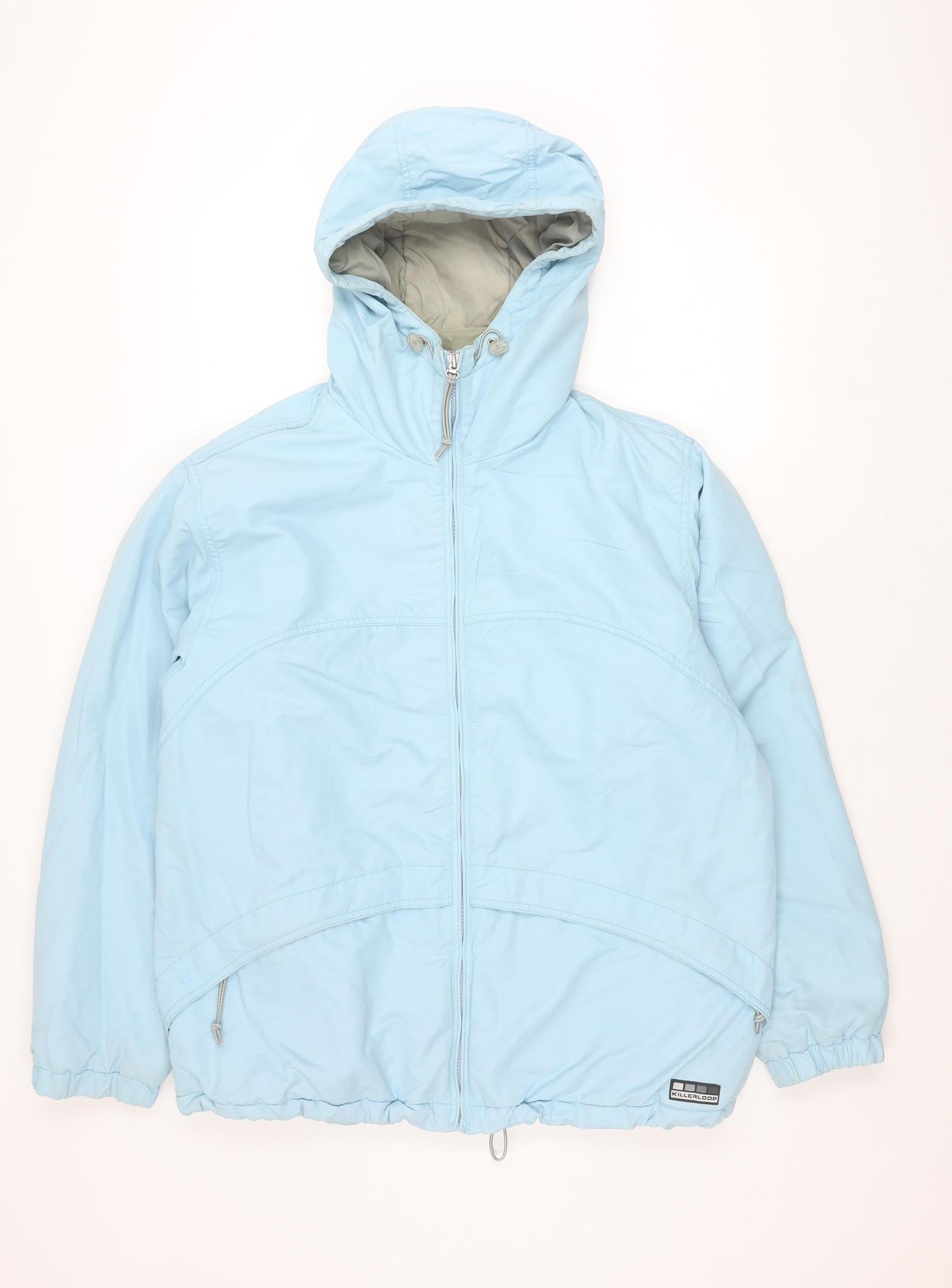Killer Loop Womens Blue Hooded Puffer Jacket Size M Regular