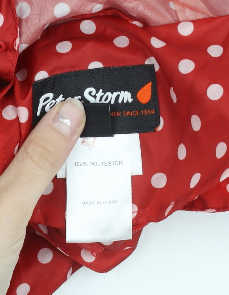 Peter Storm Women’s Red Polka Dot Waterproof Rain Coat Size 10
