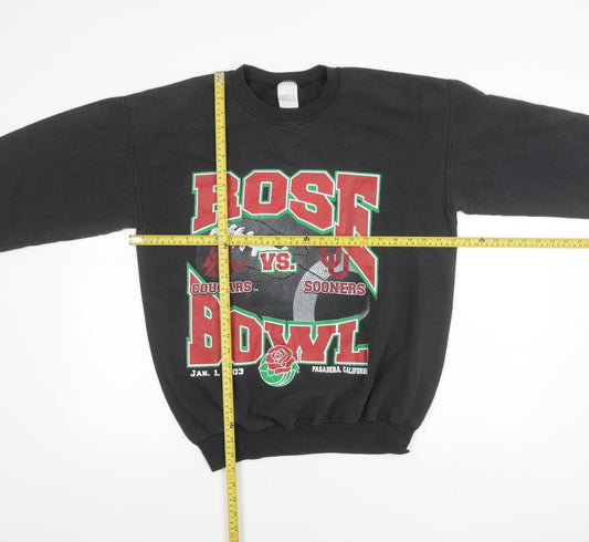 Gildan Men’s Black Rose Bowl 2003 Graphic Sweatshirt M Pullover