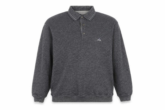 Greystone Men’s Grey 2XL Long Sleeve Polo Shirt Cotton Blend