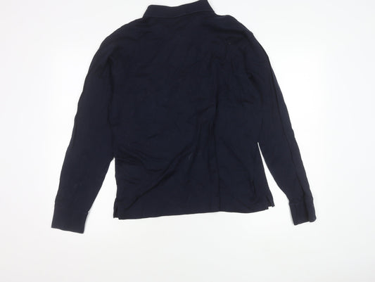 Gant Men’s Blue Long Sleeve Polo Shirt Size L Cotton Casual