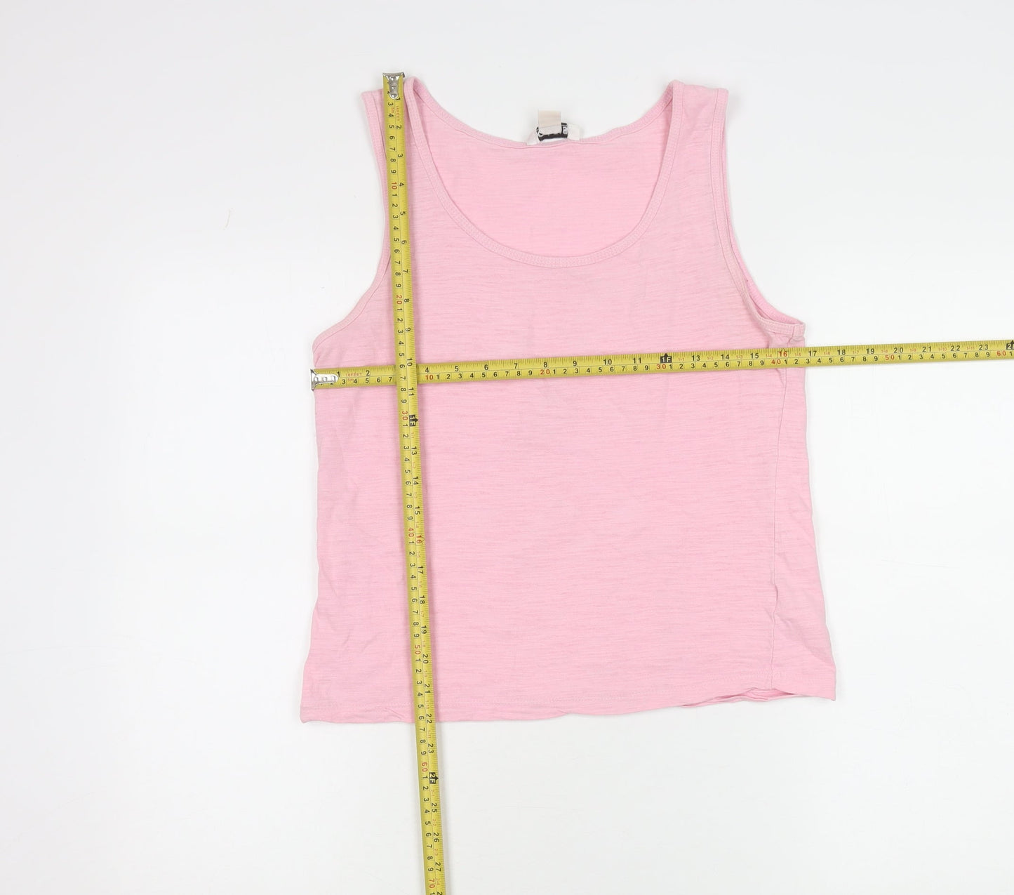 Oasis Womens Pink Cotton Tank Top Size M Scoop Neck Sleeveless