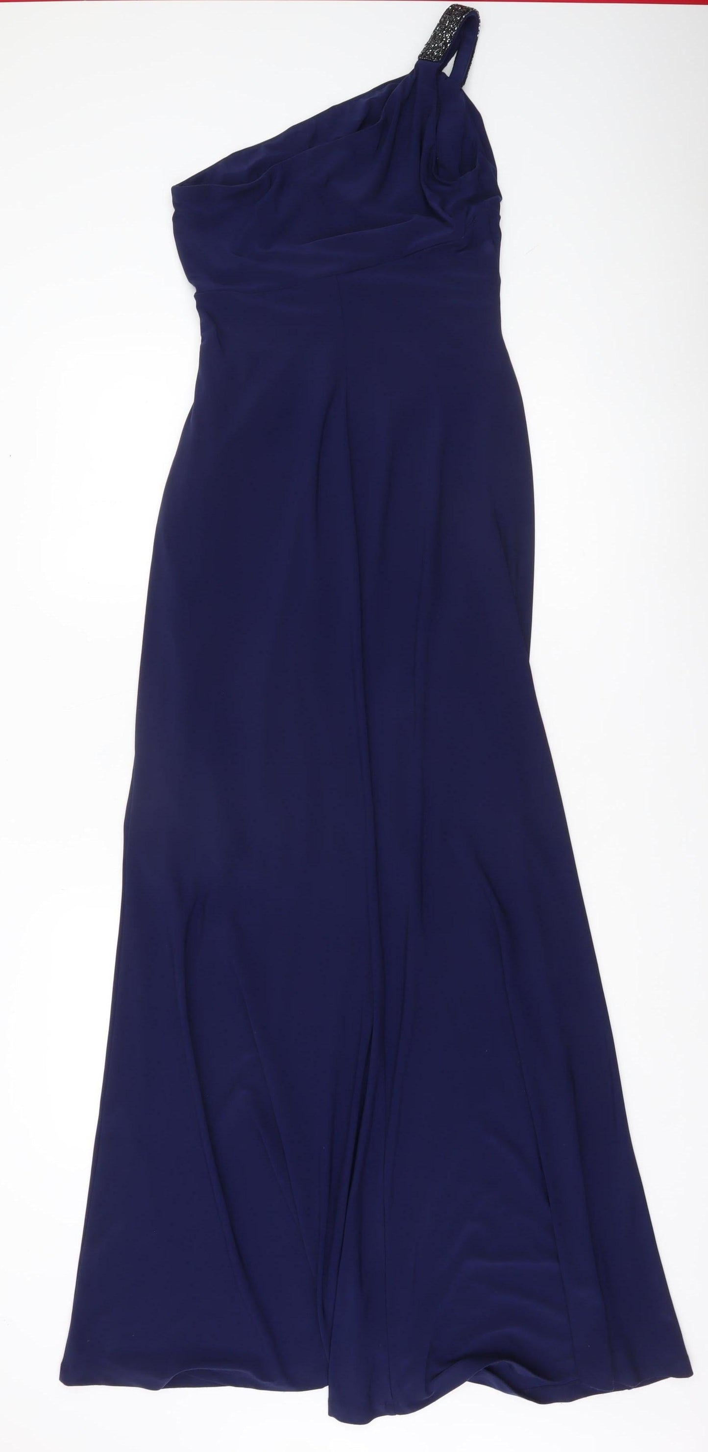 Ralph Lauren Women’s Blue One Shoulder Maxi Evening Dress Size 8