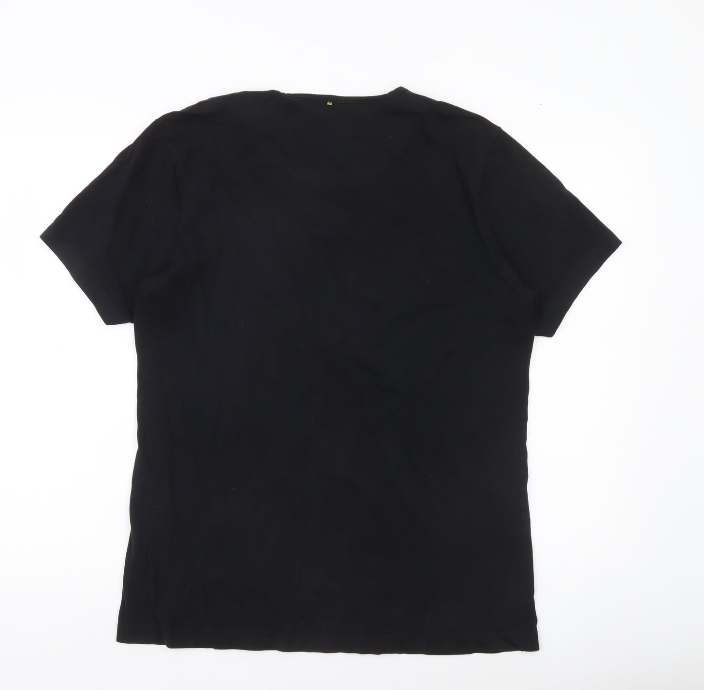Pretty Green Men's Black Medium Graphic Logo Cotton T-Shirt