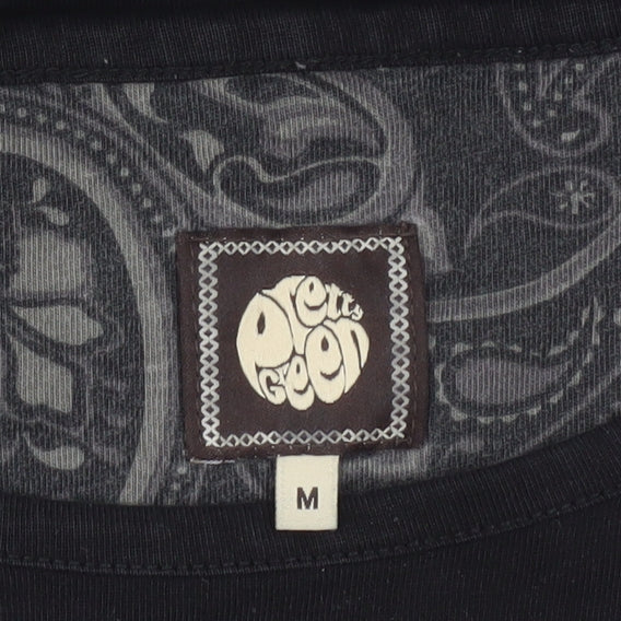 Pretty Green Men's Black Medium Graphic Logo Cotton T-Shirt