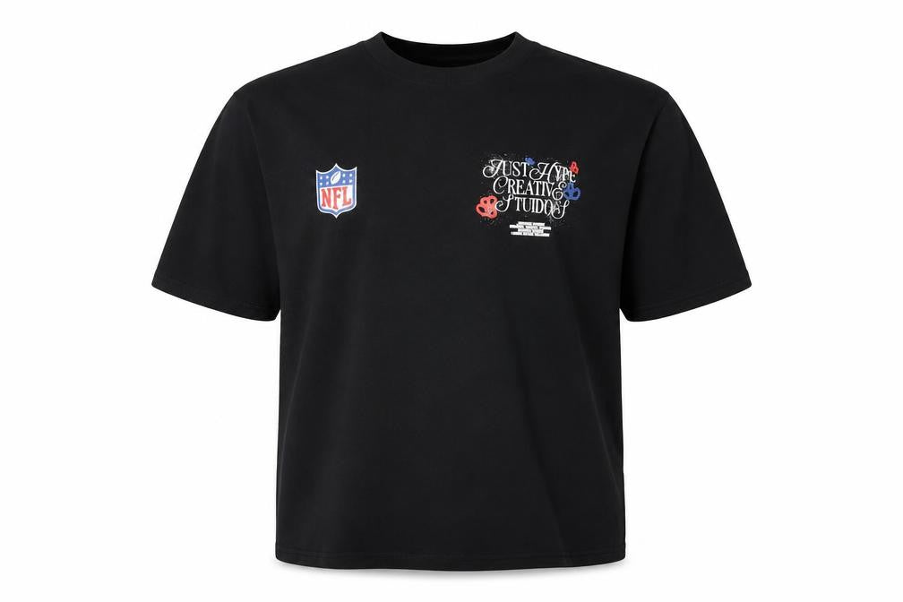 Hype Men’s Black NFL Graphic Print T-Shirt XL Short Sleeve