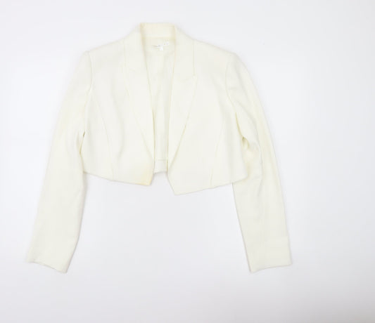 Paule Ka Women Ivory Cropped Blazer Size 12 Tailored Jacket