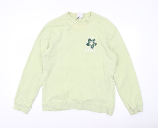 H&M Women’s Green Relaxed Fit Pullover Sweatshirt Size 12