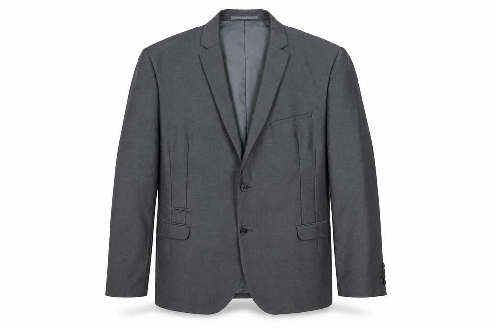 Front view of George Men Grey 46R Blazer Jacket Single Breasted Notch Lapel