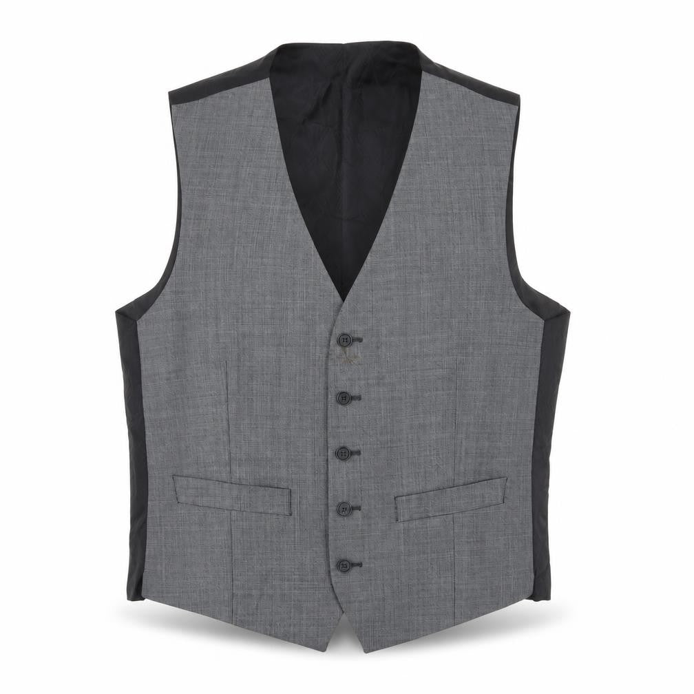 Jeff Banks Men’s Grey 40 Chest Wool Waistcoat Regular Fit