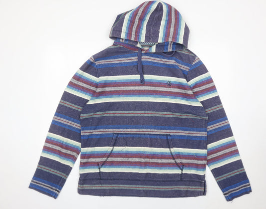 Fat Face Unisex Multicoloured Striped Cotton Pullover Hoodie M