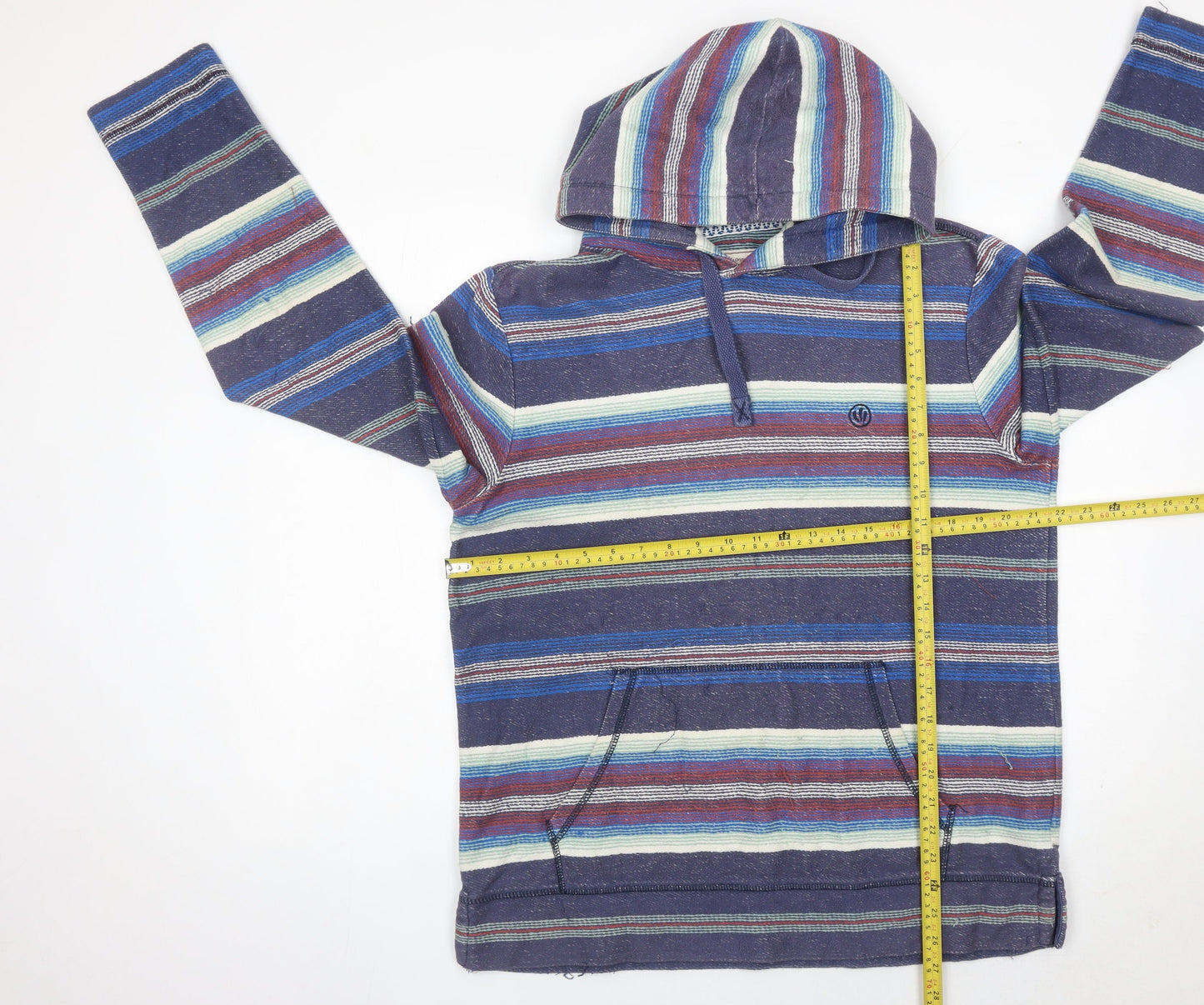 Fat Face Unisex Multicoloured Striped Cotton Pullover Hoodie M