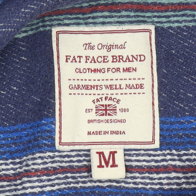 Fat Face Unisex Multicoloured Striped Cotton Pullover Hoodie M