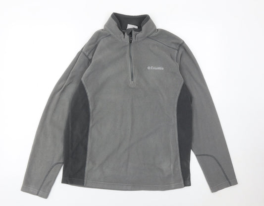 Columbia Mens Grey Small Fleece Pullover Sweatshirt 1/2 Zip Outdoor