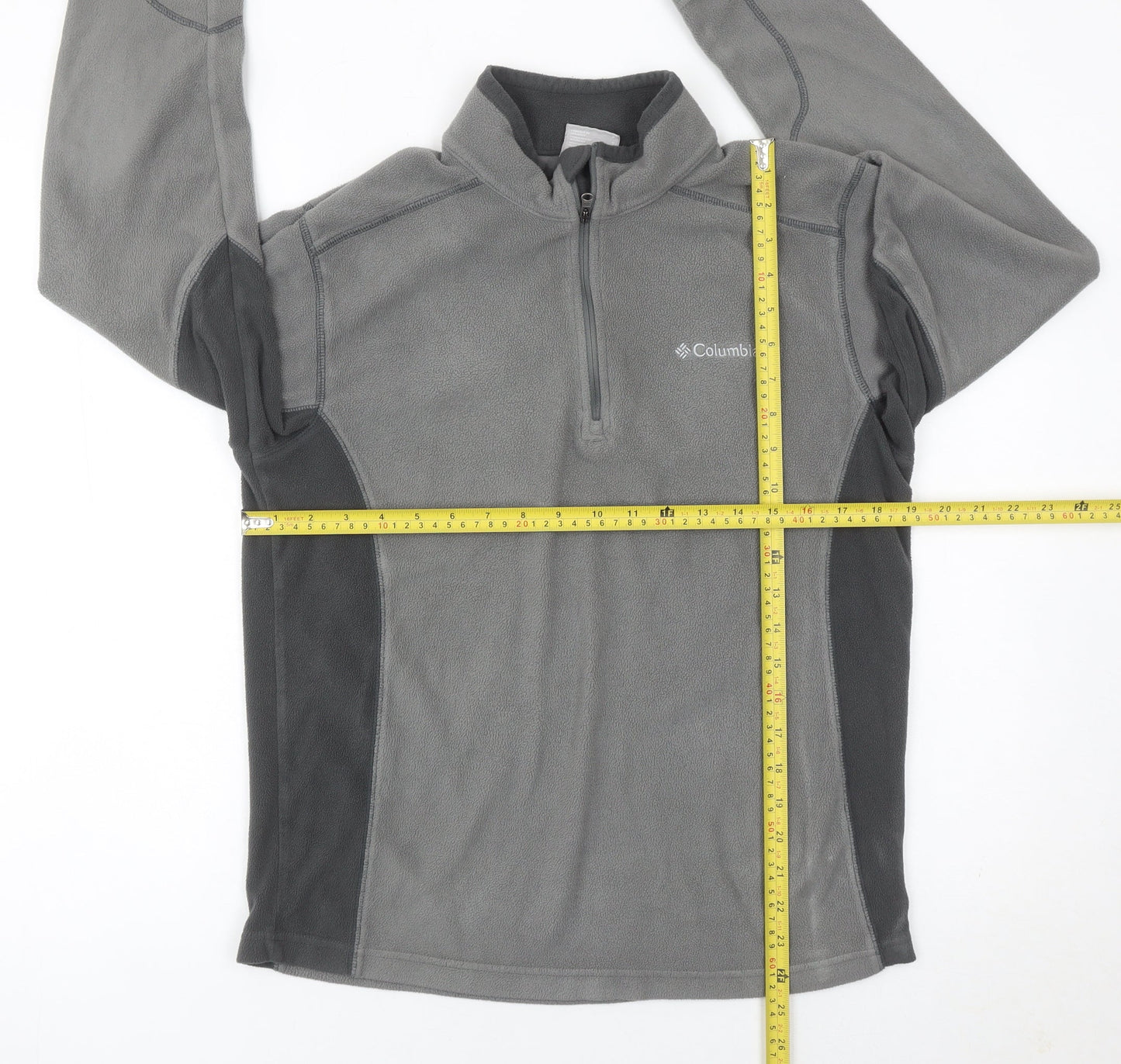 Columbia Mens Grey Small Fleece Pullover Sweatshirt 1/2 Zip Outdoor