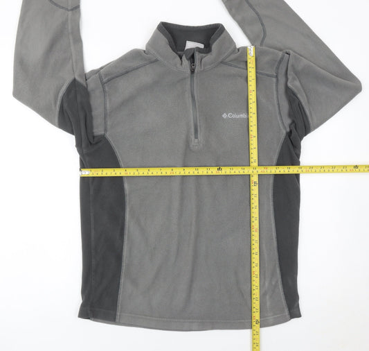Columbia Mens Grey Small Fleece Pullover Sweatshirt 1/2 Zip Outdoor