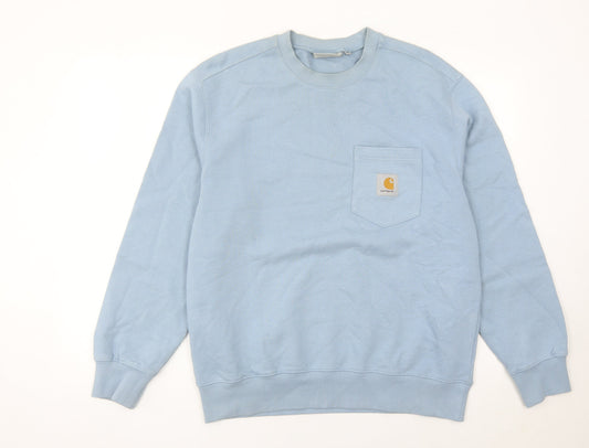 Carhartt Men’s Blue Pullover Sweatshirt M Regular Fit Crew Neck