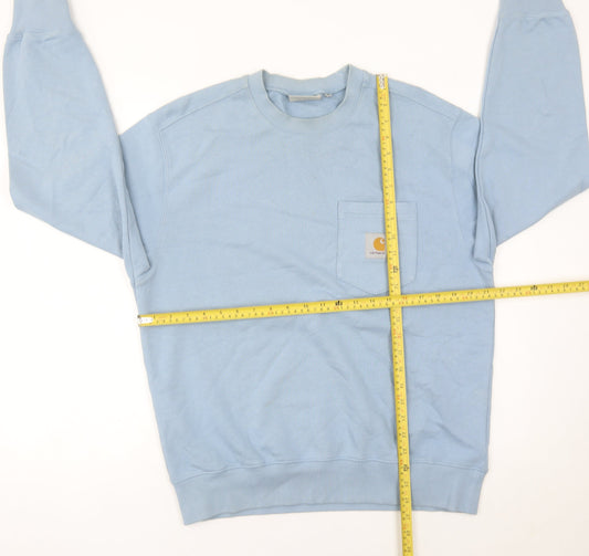 Carhartt Men’s Blue Pullover Sweatshirt M Regular Fit Crew Neck