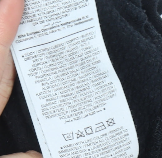 Nike Boys Black XL Full Zip Hoodie Sweatshirt Fleece Pockets