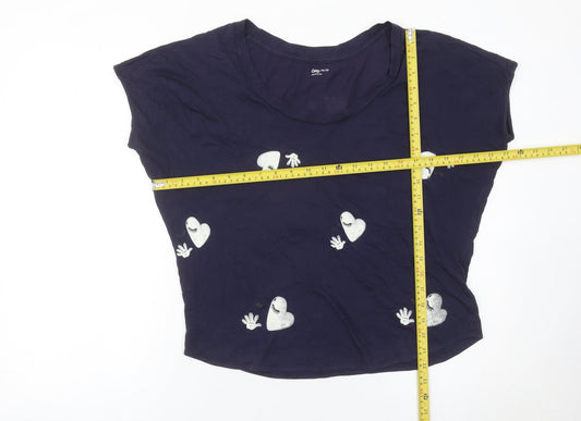 Gap Womens Blue XS Cotton Crew Neck Graphic T-Shirt
