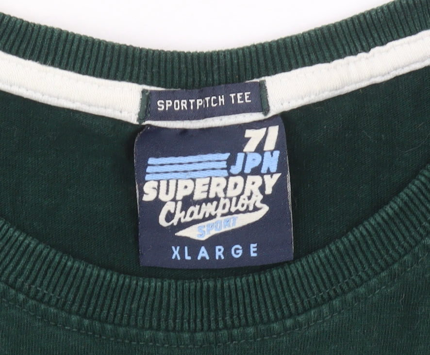 Superdry Men's Green XL Graphic Print Sports T-Shirt