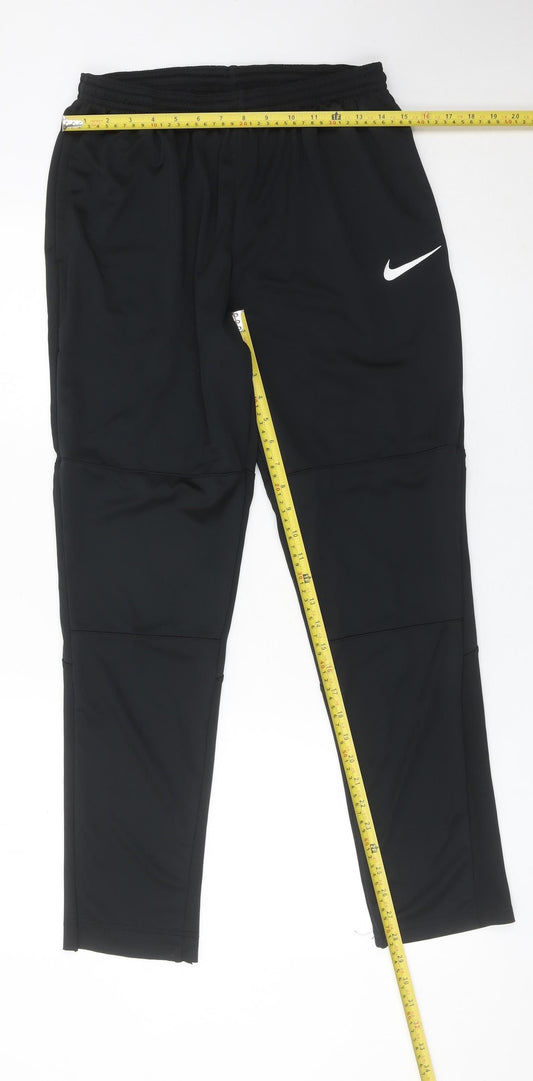 Nike Mens Black Jogger Trousers Size L Moisture Wicking Comfort