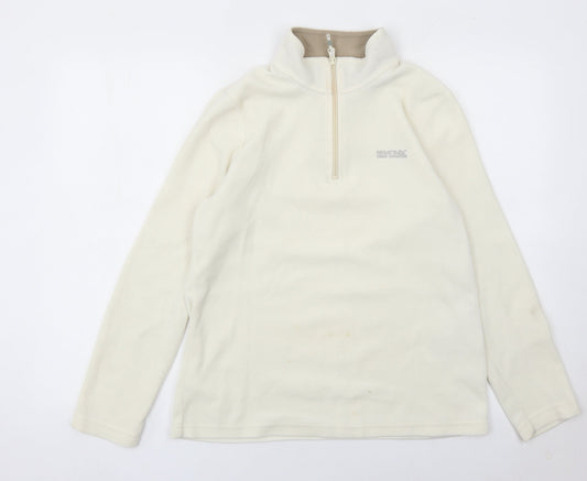 Regatta Womens Ivory Fleece Sweatshirt UK 12 Half Zip Outdoor Hiking Top