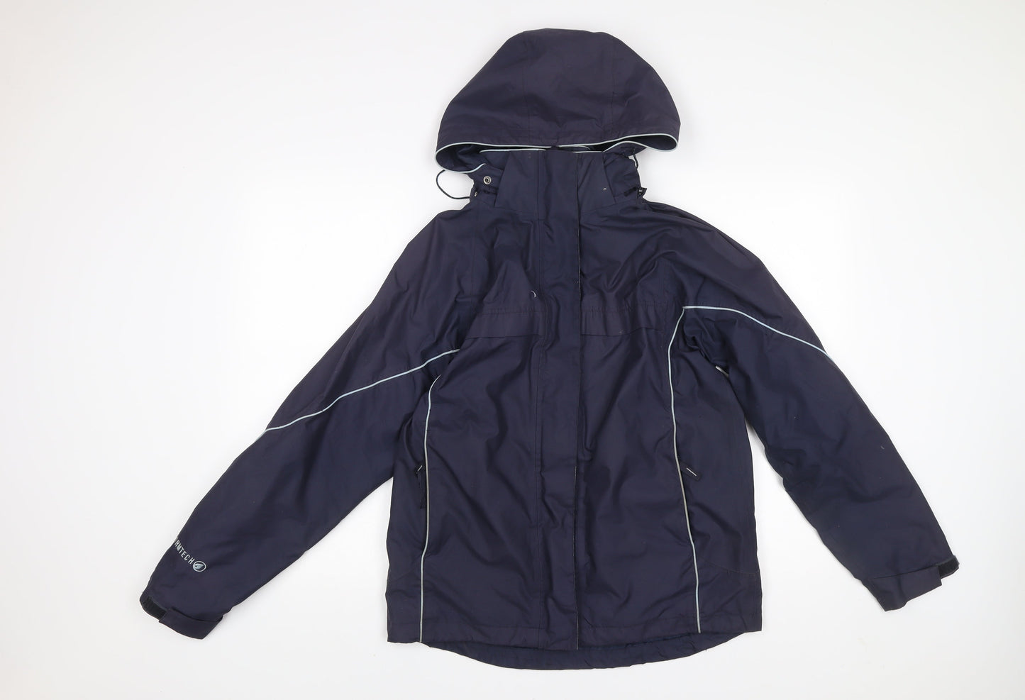Peter Storm Womens Blue Waterproof Hooded Rain Jacket Size 12